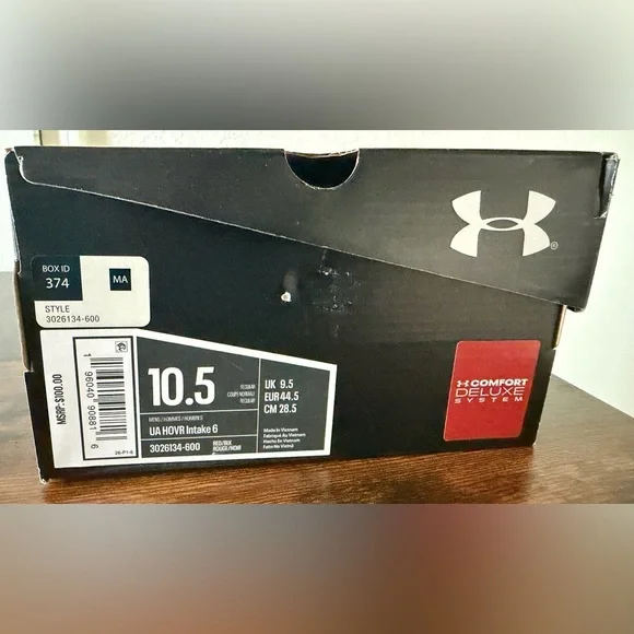 Under Armour Men’s Red and Black Athletic Shoes Size-10.5